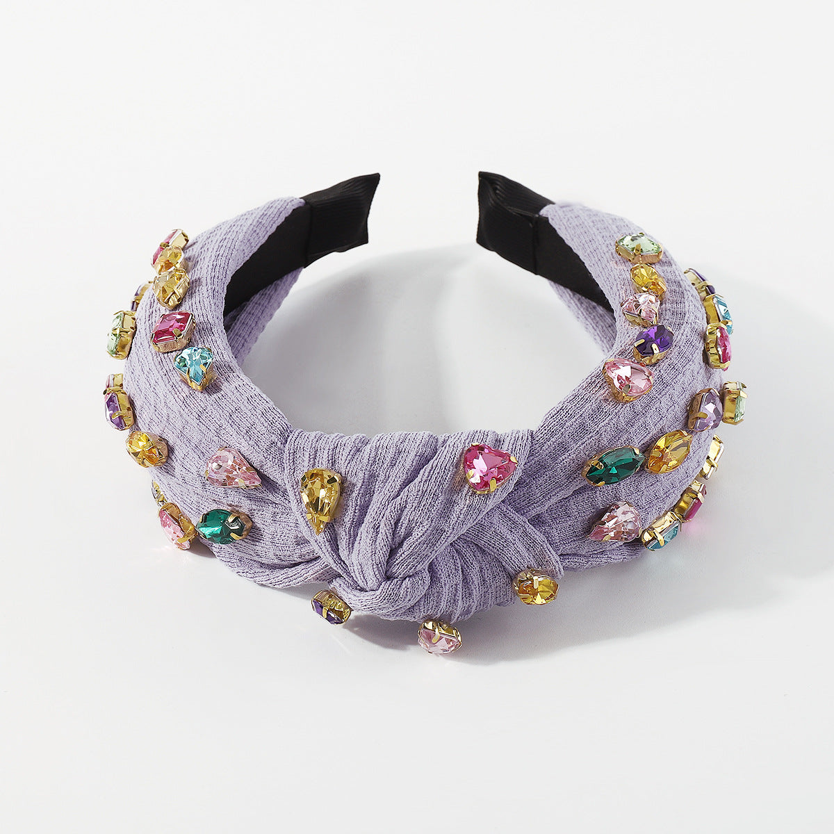 Wholesale Hair Art Full Diamond Creative Knotted Colorful Diamond Headband